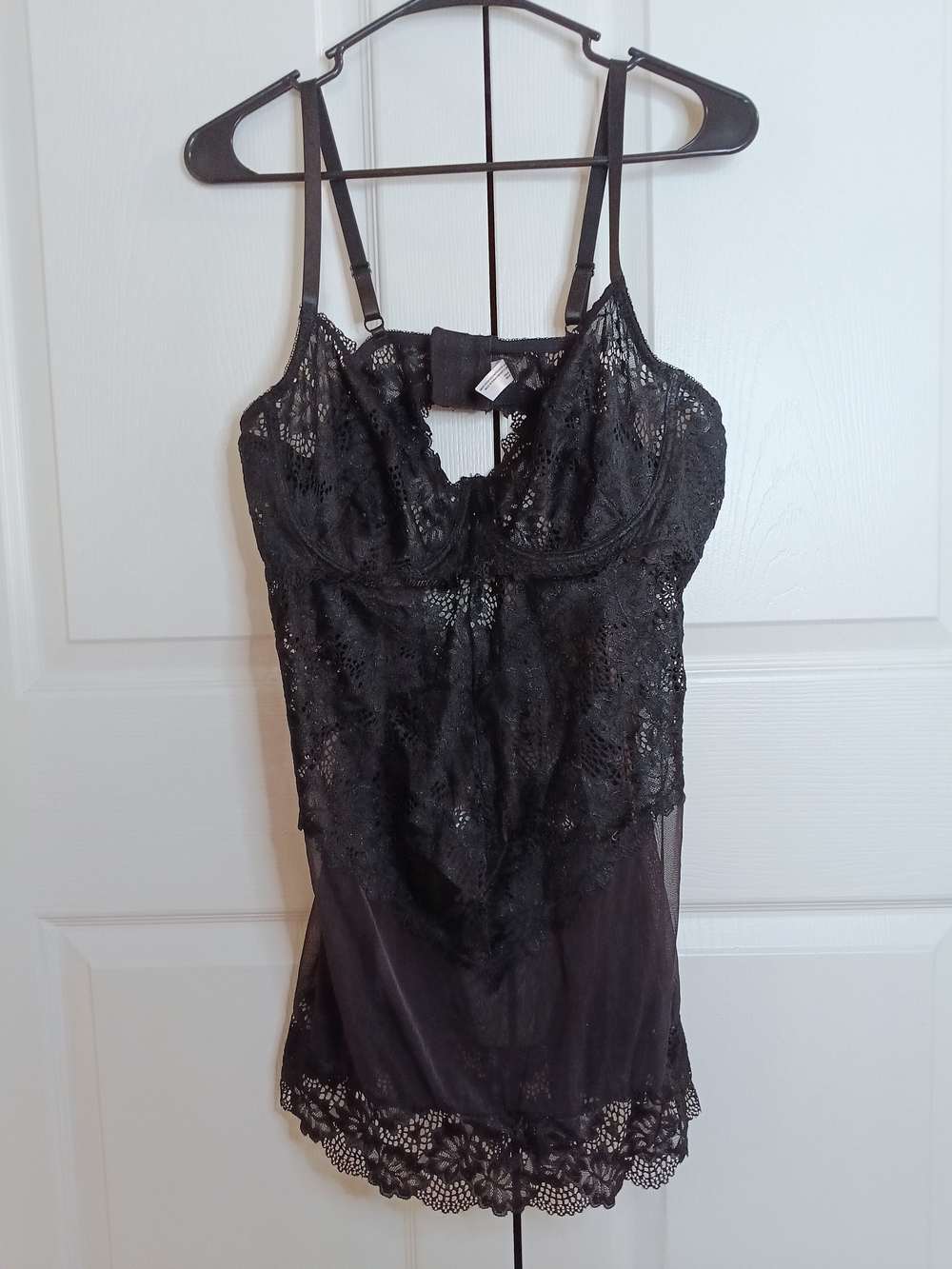 Black Lace Chemise Slip‎ - Women Intimates